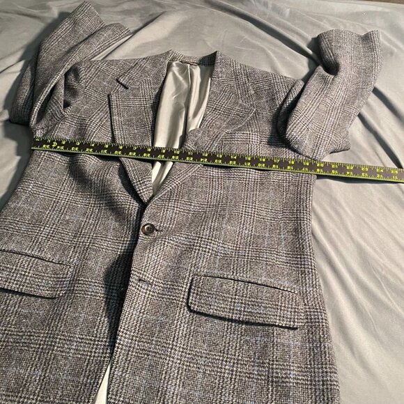 Lord & Taylor Fifth Avenue Collection Mens Blazer Jacket 40R Camel Hair Plaid - Picture 6 of 16